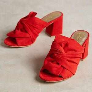 Anthropologie x Seychelles Liendo Red Palma Mules